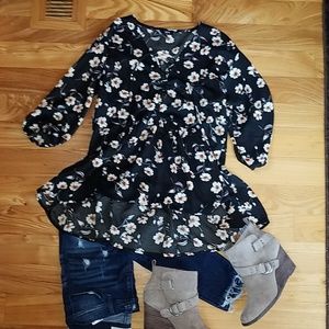 Floral peplum top